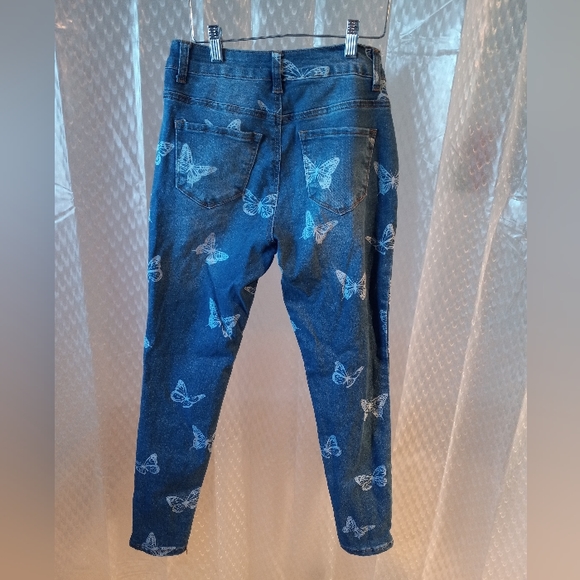 Revelation Blue Skinny Butterfly Jeans Size 2 - Picture 4 of 10